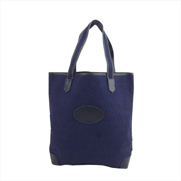Authenticity guaranteed USED GUCCI Tote Bag Bit Pattern Canvas x Leather - Picture 1 of 9